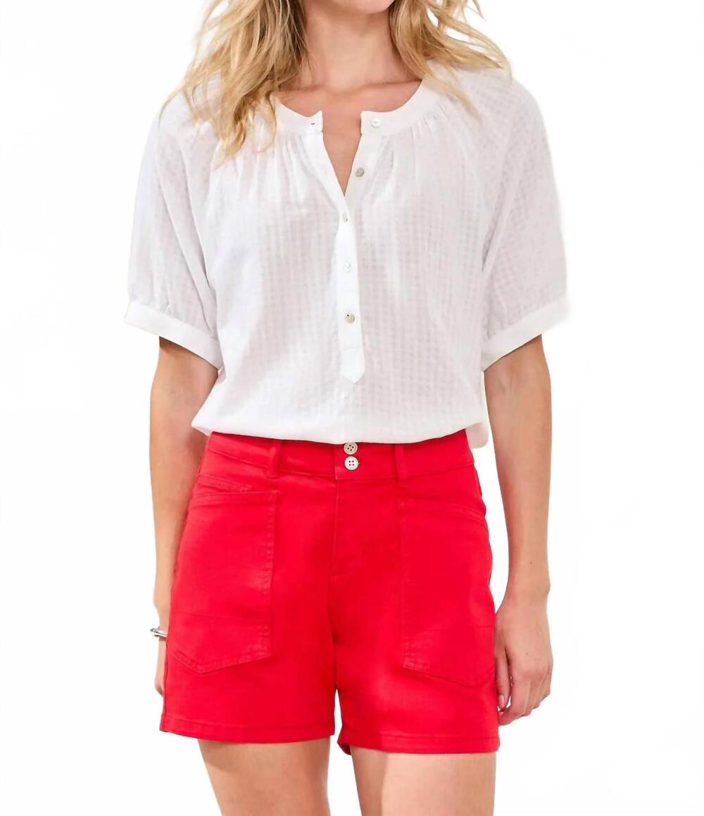 NEW TRIBAL coloured denim pocket shorts in red